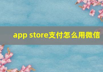 app store支付怎么用微信